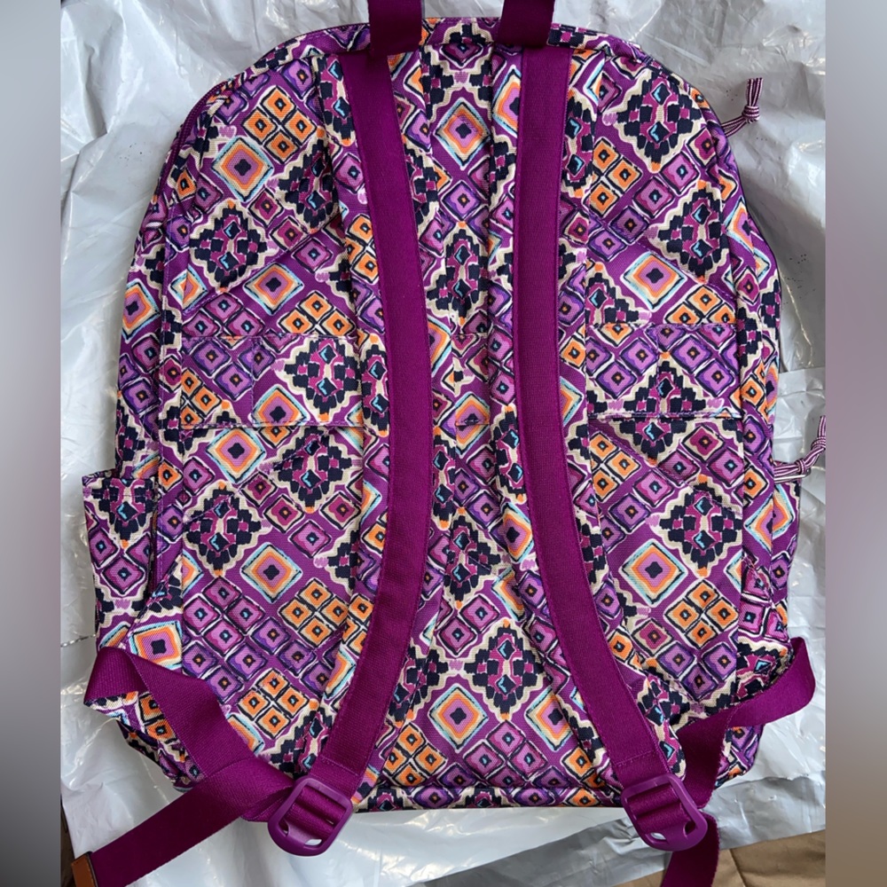 π 2x HP! NEW Vera Bradley Lighten Up Grand Backpack - Dream Diamonds Purple - Picture 10 of 11